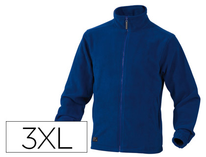 Chaqueta polar con cremallera 2 bolsillos azul talla 3XL